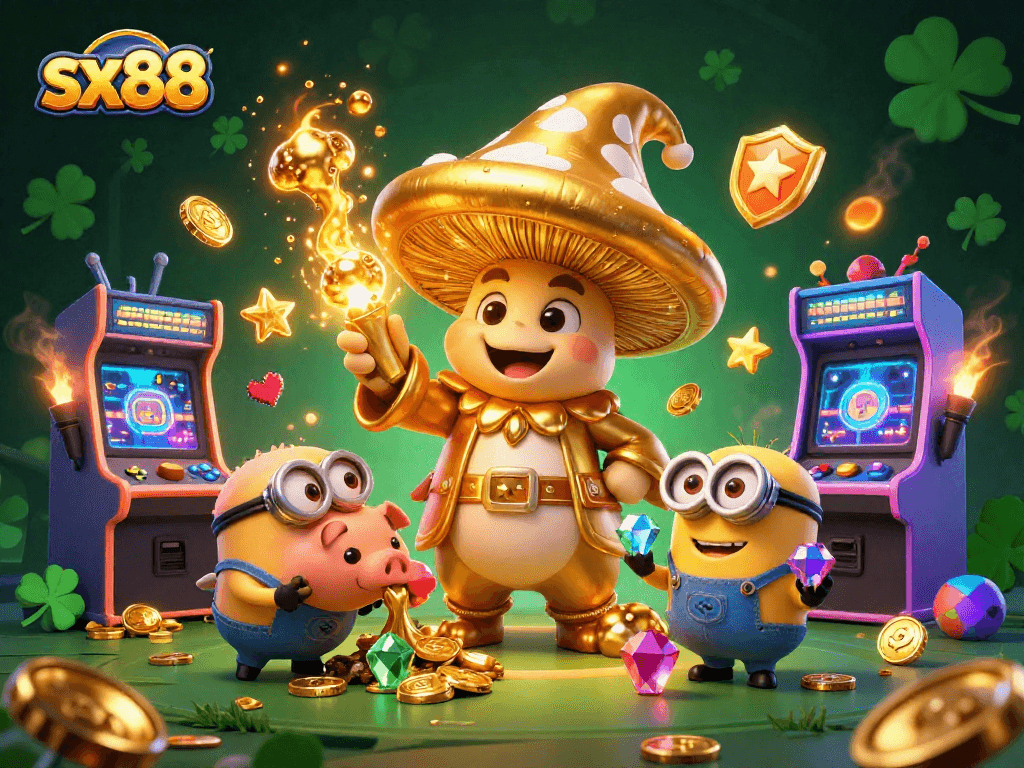 Experience the thrill of sx88 with an enchanting mushroom wizard turning treasures to gold