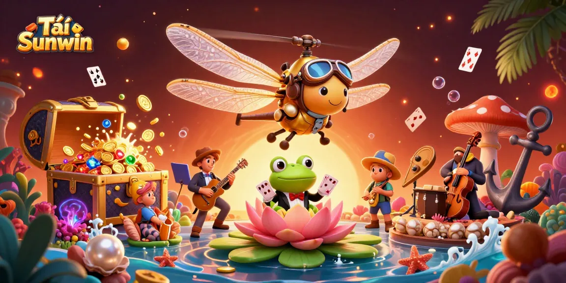 Tải Sunwin as players engage with a vibrant underwater casino, filled with treasures and dynamic action.